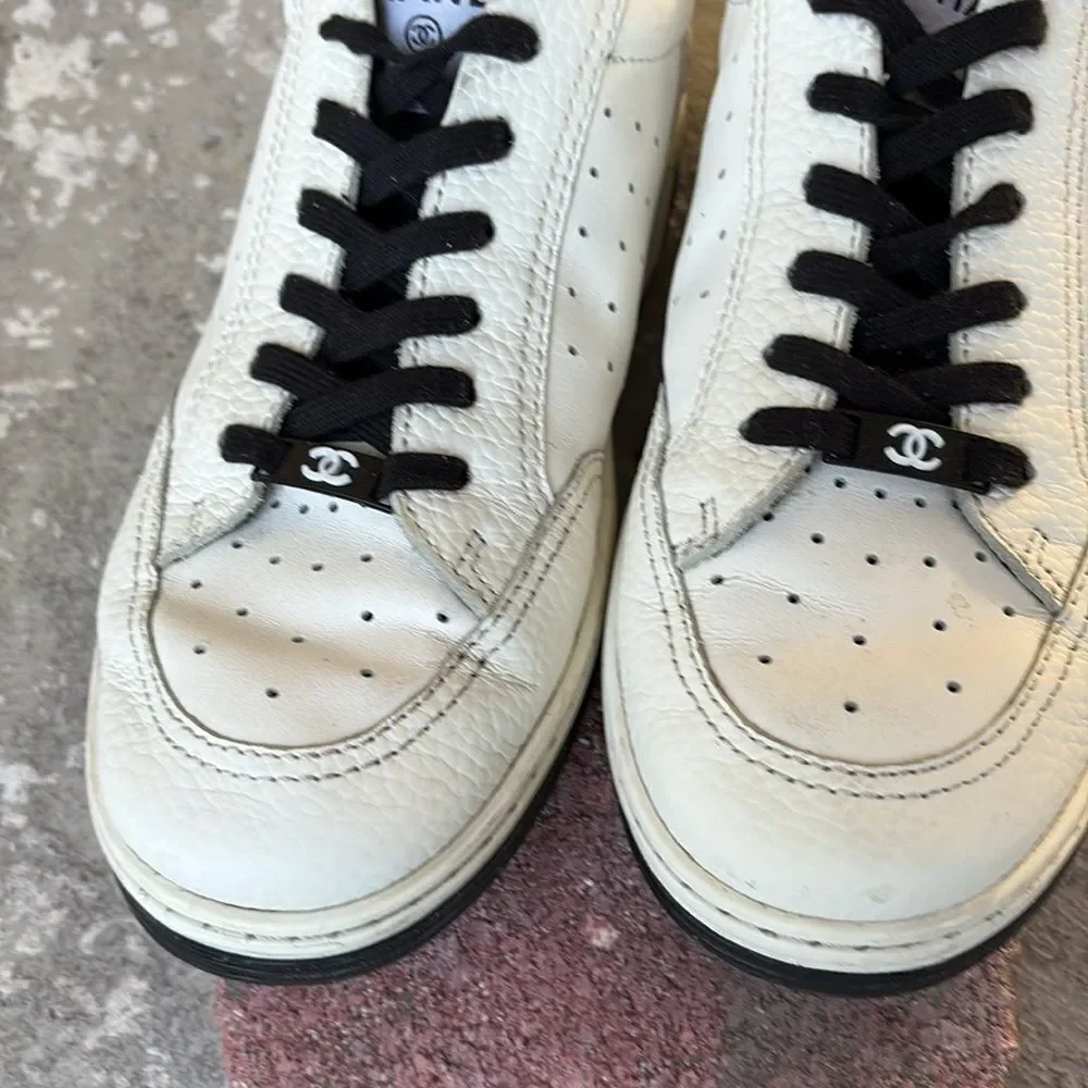 Chanel leather low tops